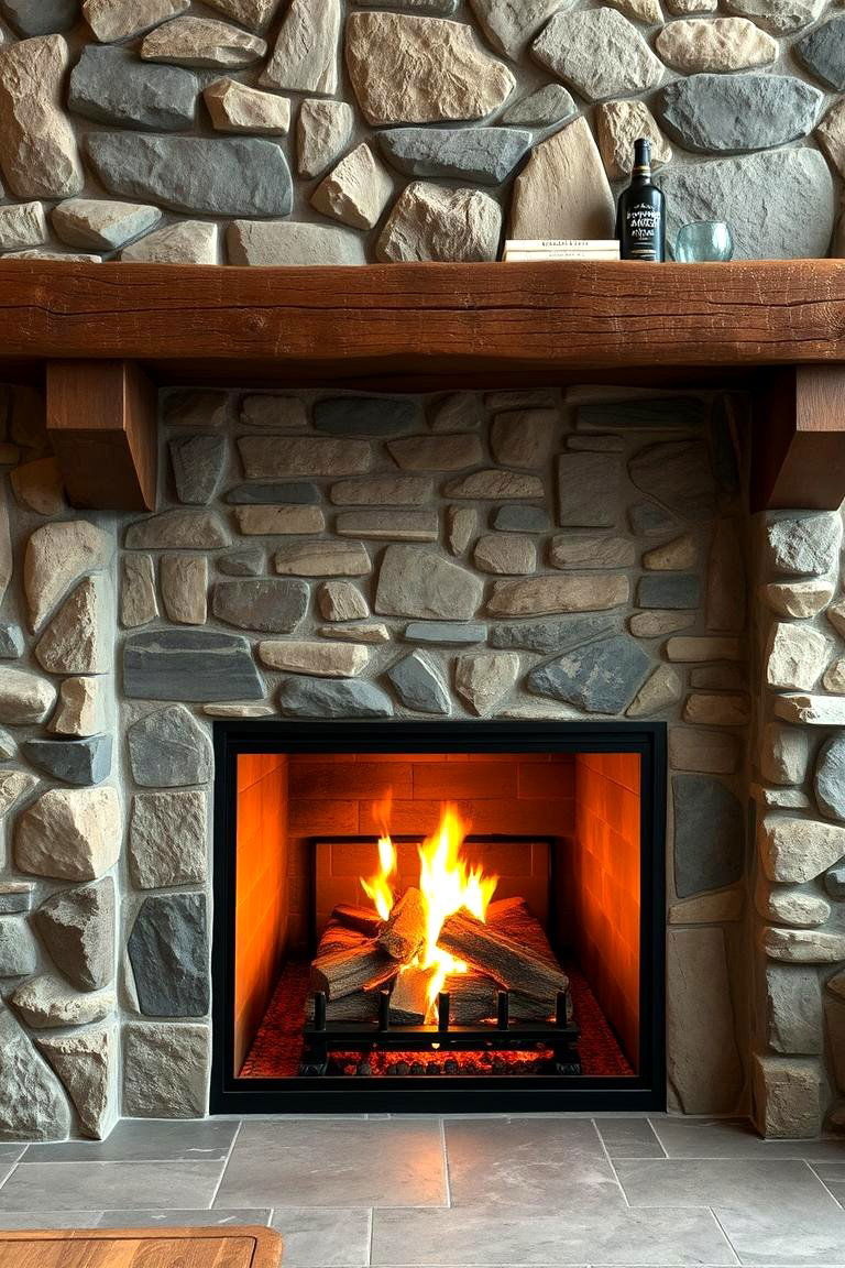 Natural Stone Backsplash - 24 Fireplace Backsplash Ideas