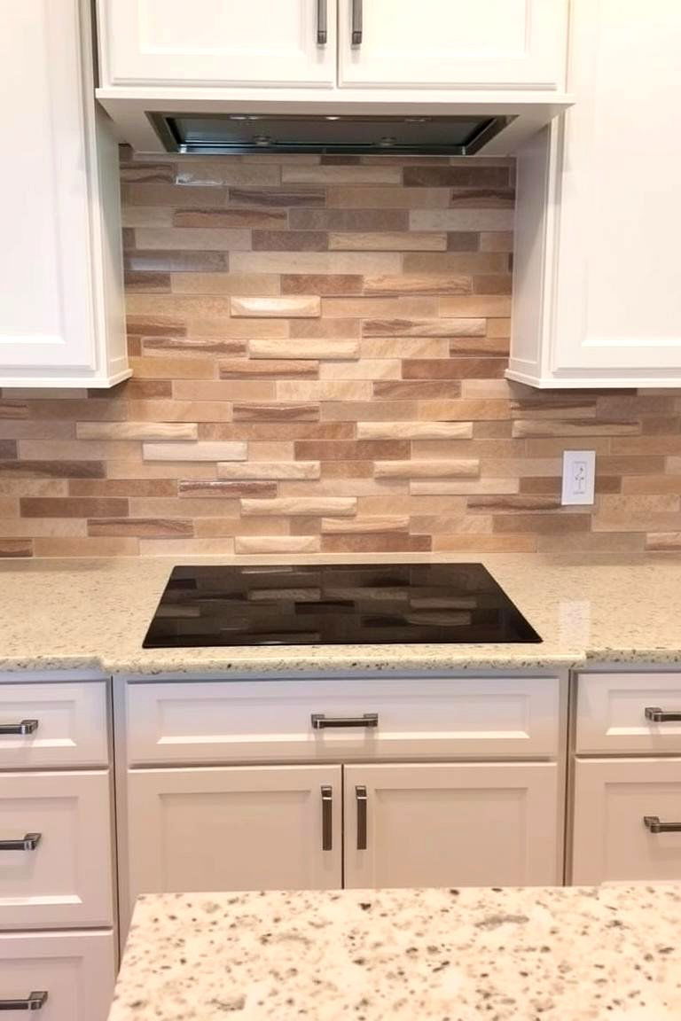 Natural Stone Backsplash - 24 Backsplash Ideas for White Cabinets and Granite Countertops