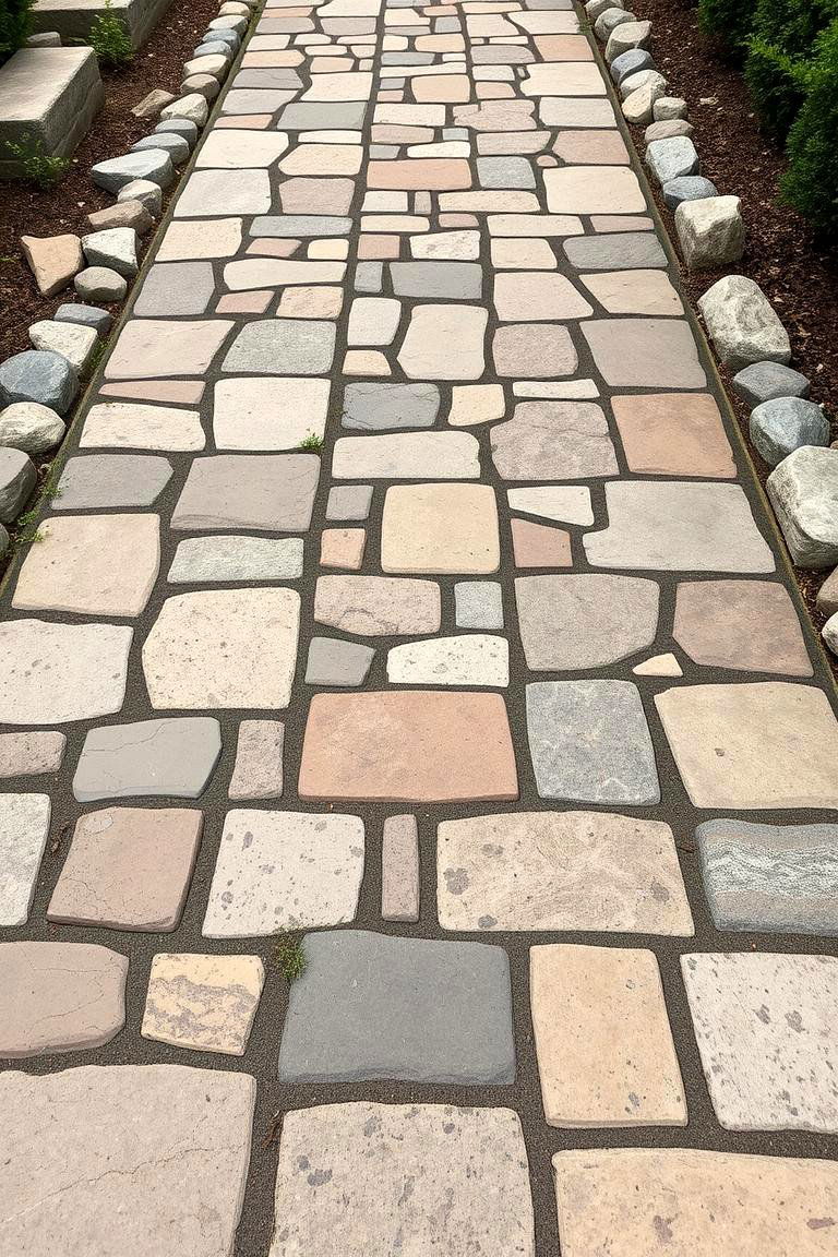 Natural Stone Blend Walkway - 24 Granite Walkway Ideas