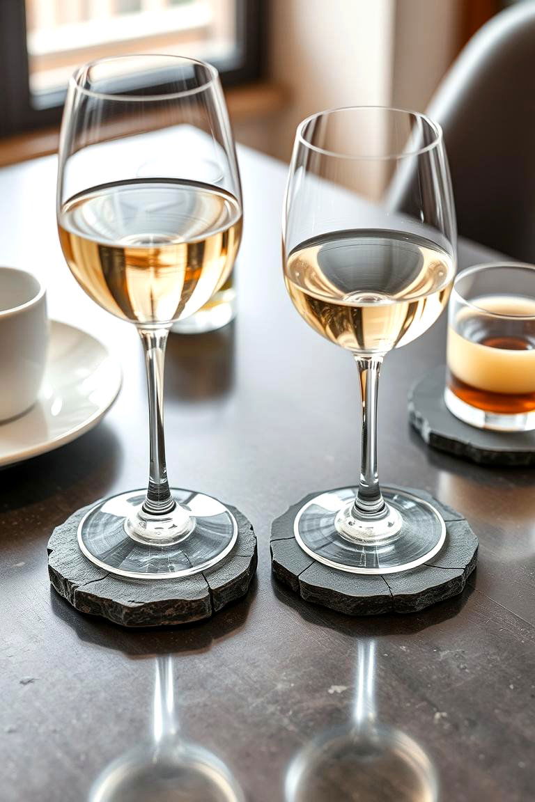 Natural Stone Coasters - 24 Dining Table Decor Ideas