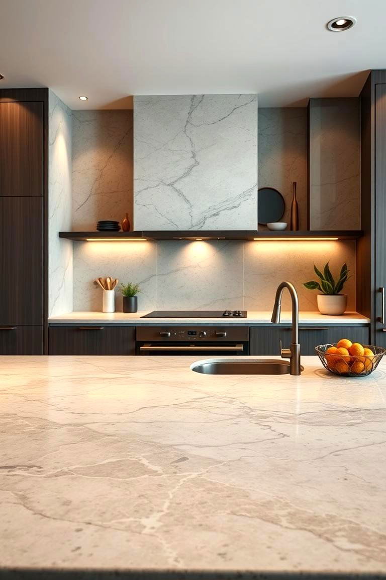 Natural Stone Countertops - 24 Earthy Kitchen Ideas