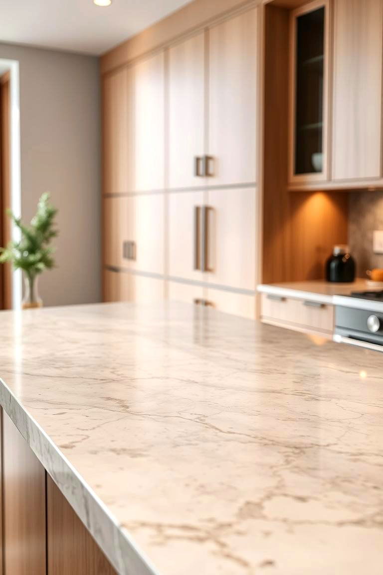Natural Stone Countertops - 24 Japandi Kitchen Ideas
