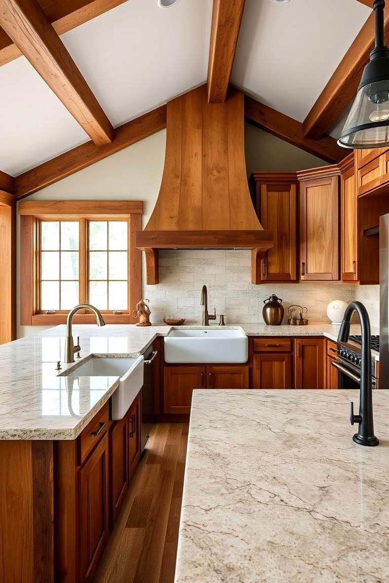 Natural Stone Countertops - 24 Rustic Barndominium Interior Design Ideas