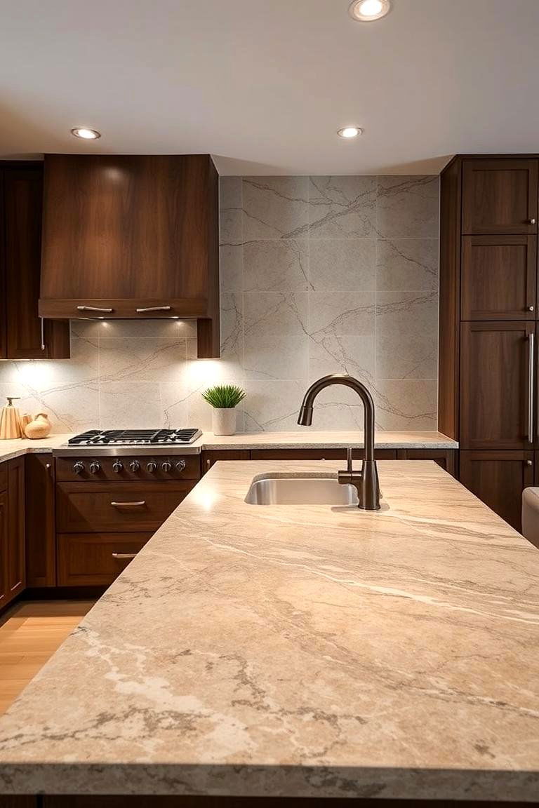Natural Stone Countertops - 24 Tudor Kitchen Ideas