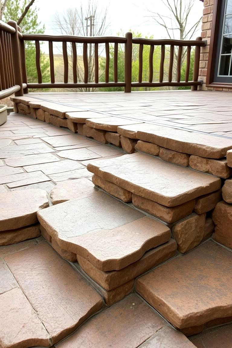 Natural Stone Deck Steps - 24 Deck Steps Ideas