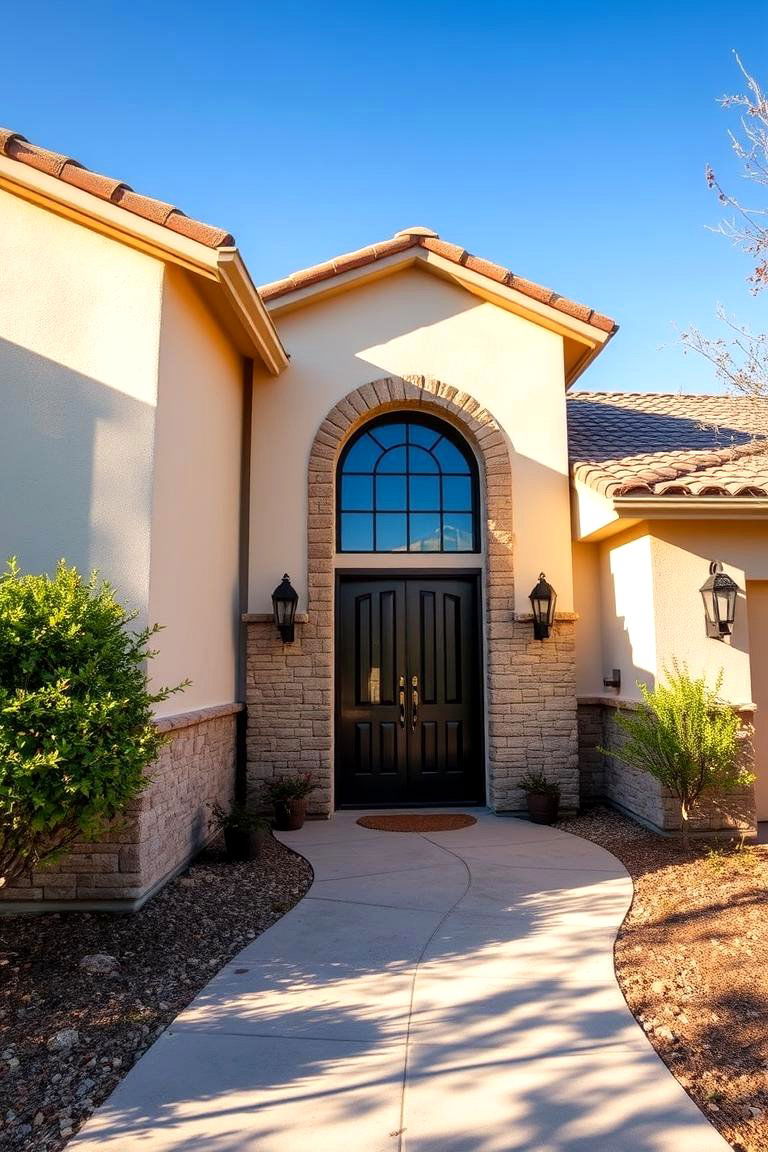 Natural Stone Detailing in Cream and Brown - 24 Cream and Brown House Exterior Ideas