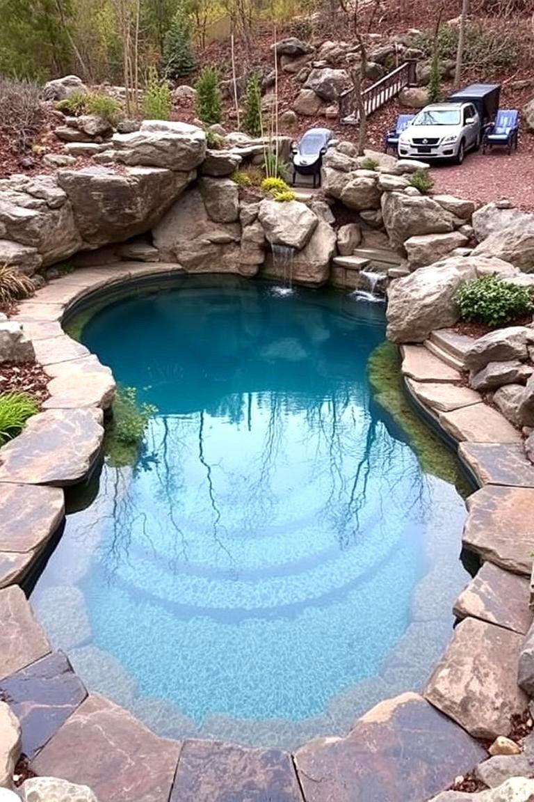 Natural Stone Edge Lagoon Pool - 24 Lagoon Pool Design Ideas