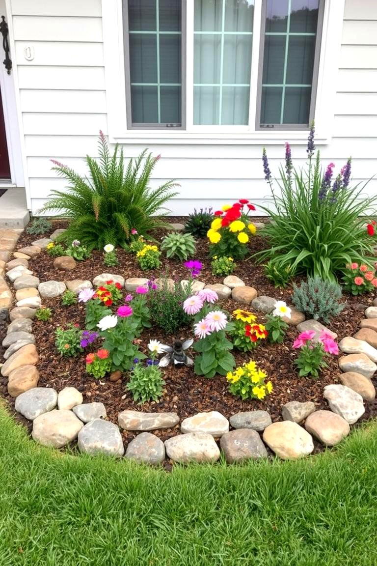 Natural Stone Edging - 24 Small Front Yard Landscaping Ideas