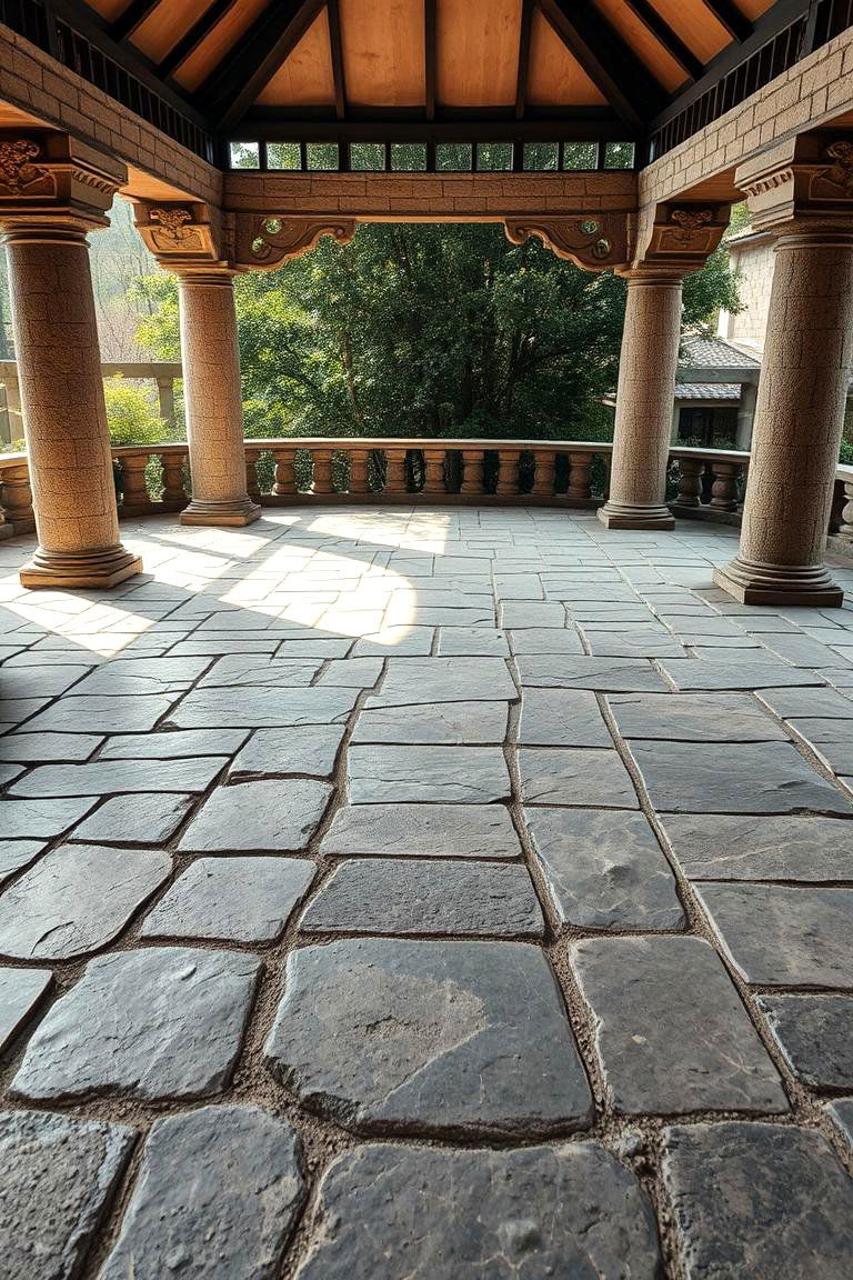 Natural Stone Elegance - 24 Gazebo Floor Ideas