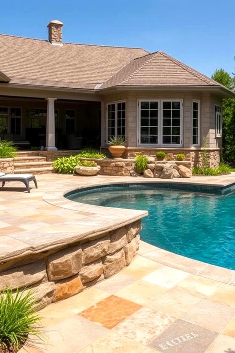Natural Stone Elegance - 24 Pool Patio Ideas