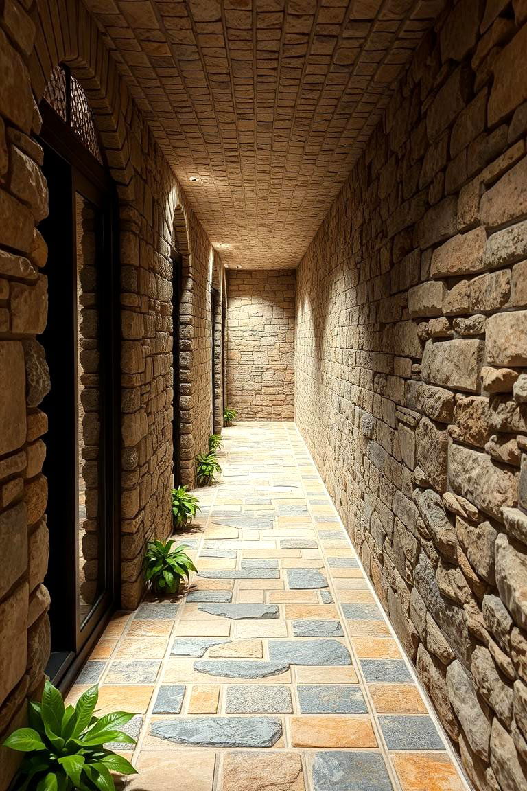 Natural Stone Elements - 24 Green Hallway Ideas