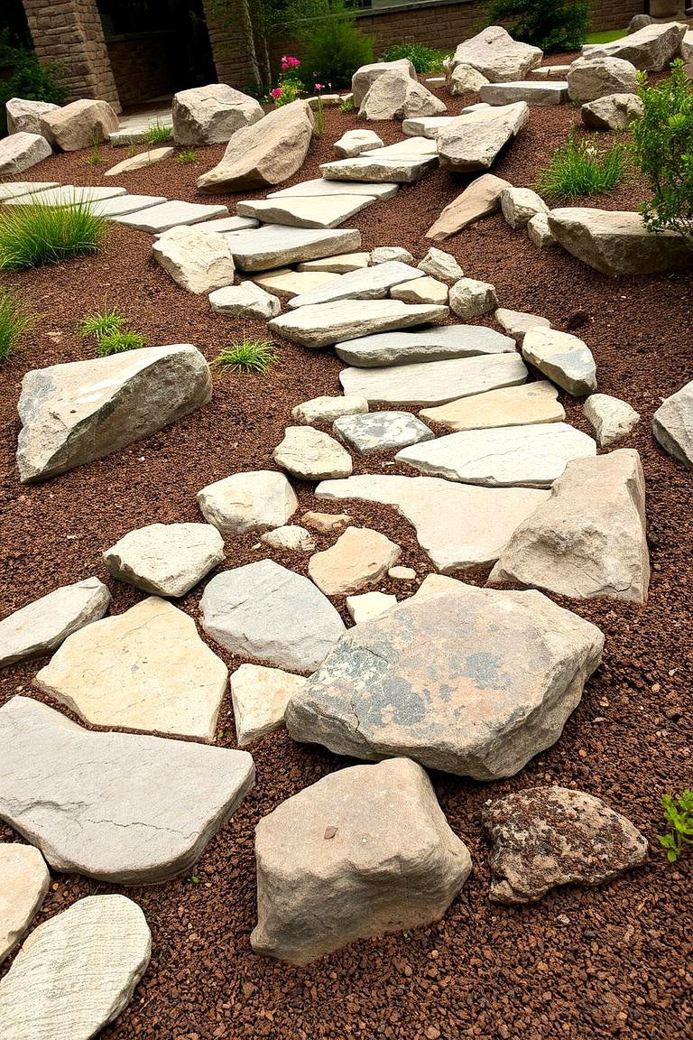 Natural Stone Embedded Landscape - 24 Stone Exterior Home Ideas