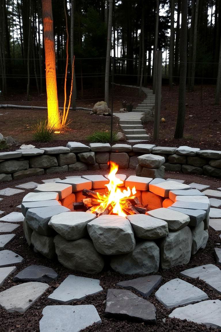 Natural Stone Fire Pit - 24 Stone Fire Pit Ideas