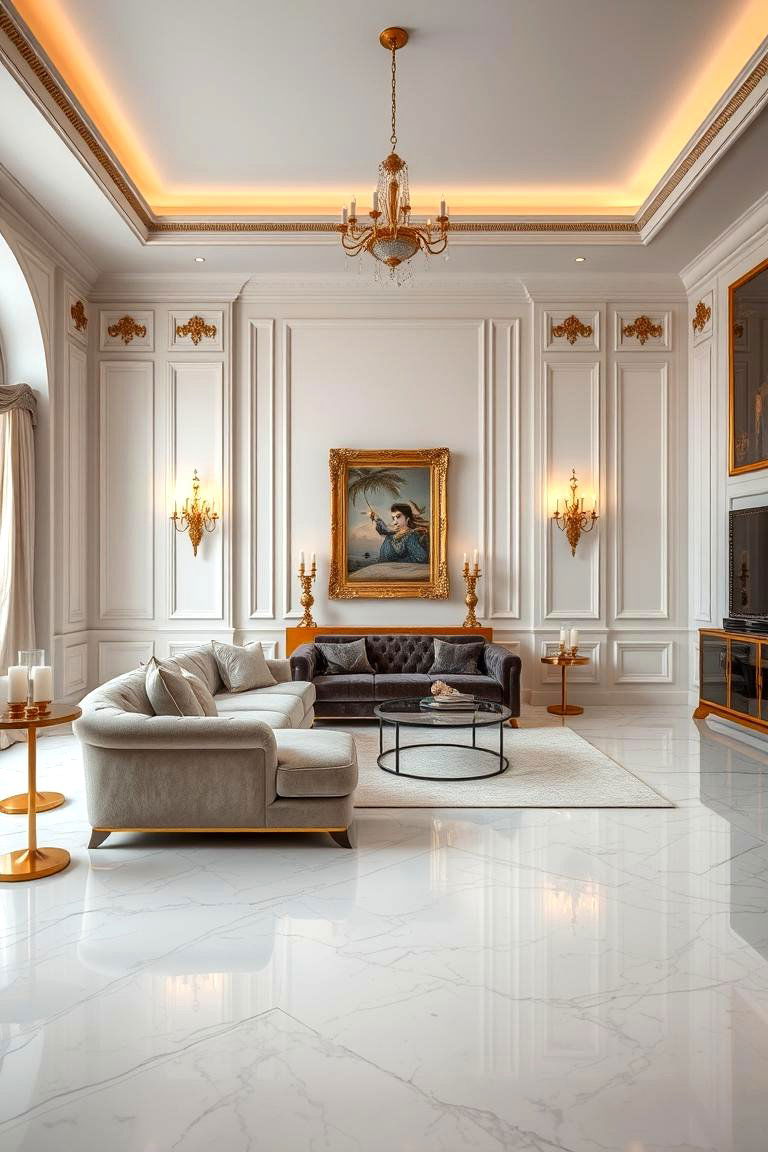 Natural Stone Flooring - 24 Living Room Flooring Ideas
