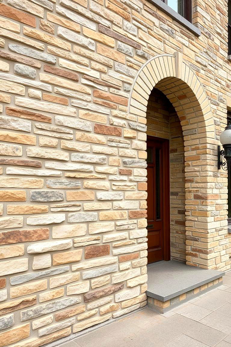 Natural Stone Inspired Shades - 24 Exterior Brick Paint Color Ideas