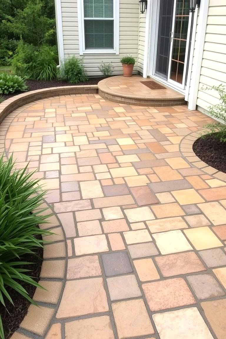 Natural Stone Look with Stamped Concrete - 24 Stamped Concrete Patio Ideas