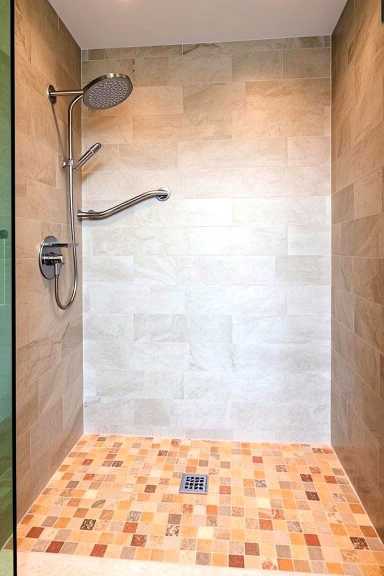Natural Stone Mosaic Tiles - 24 Shower Floor Tile Ideas
