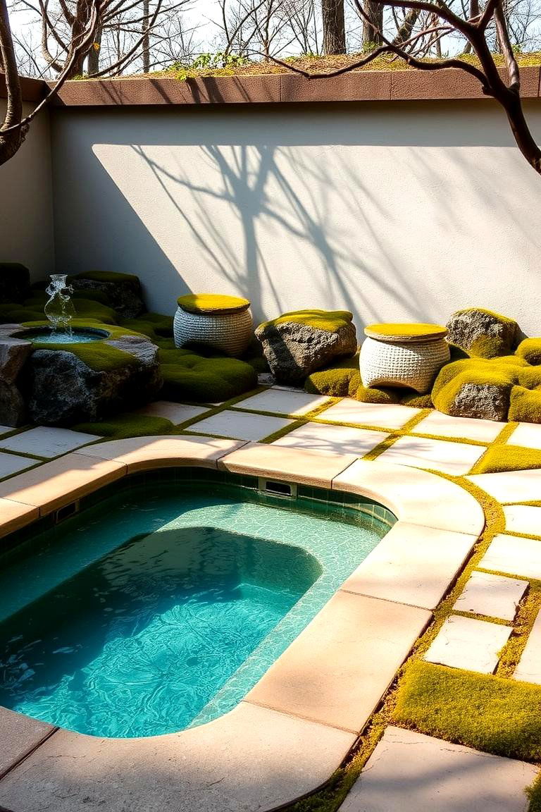 Natural Stone Oasis - 24 Hot Tub Landscaping Ideas