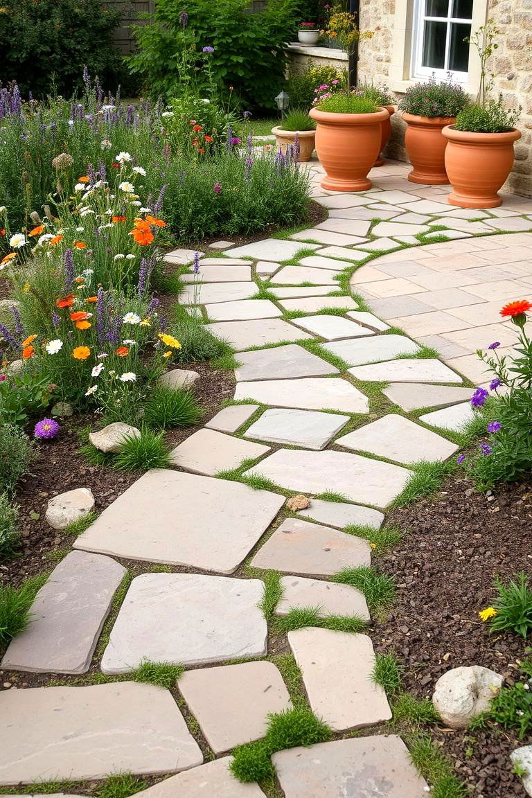 Natural Stone Pathway - 24 Rustic Patio Ideas