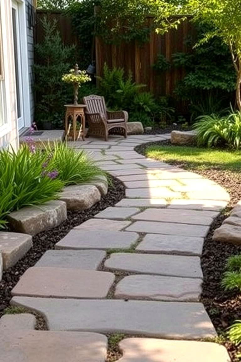 Natural Stone Pathway - 24 Small Patio Ideas