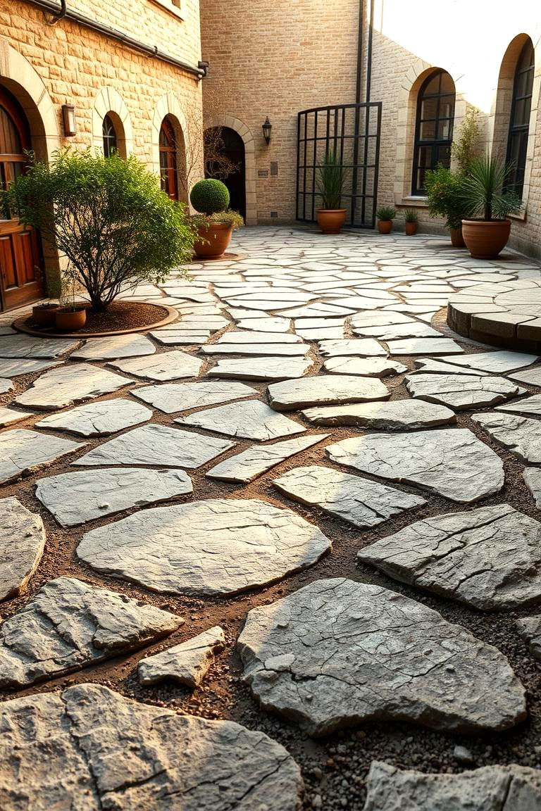 Natural Stone Paving - 24 Spanish Courtyard Ideas
