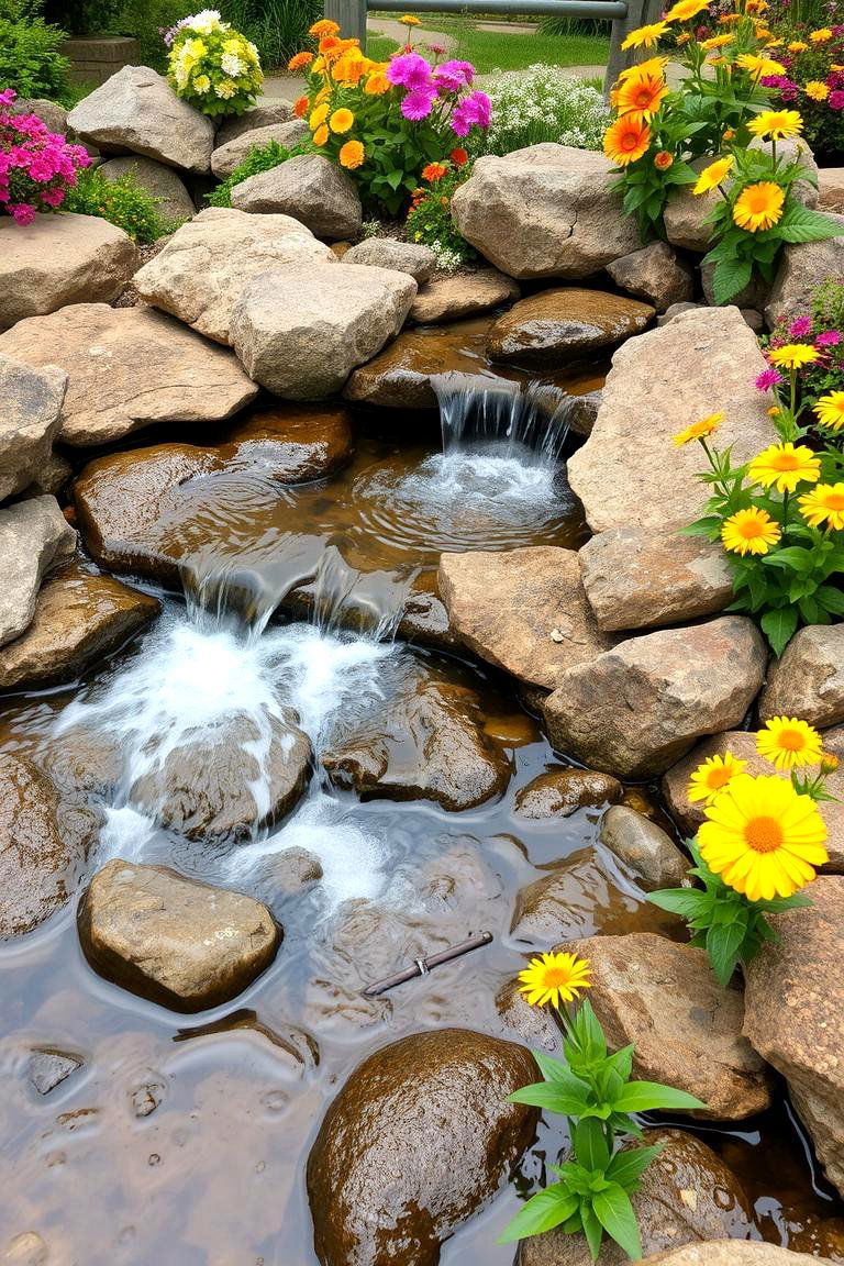 Natural Stone Pond with Cascading Water - 24 Small Pond Ideas With Waterfalls