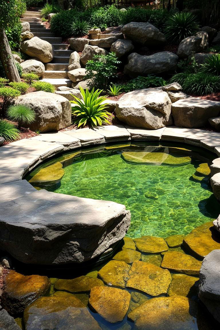 Natural Stone Reflecting Pool - 24 Small Garden Reflecting Pool Ideas