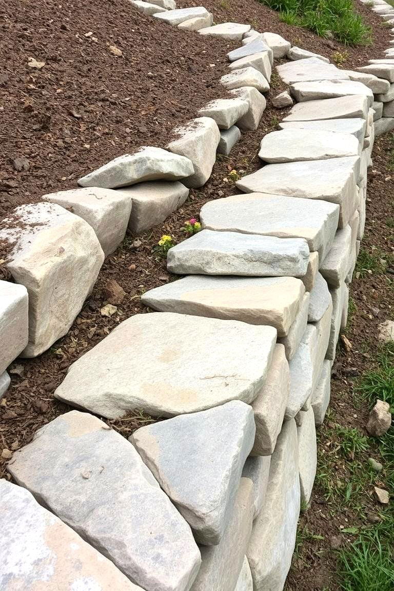 Natural Stone Retaining Wall - 24 Stone Wall Ideas