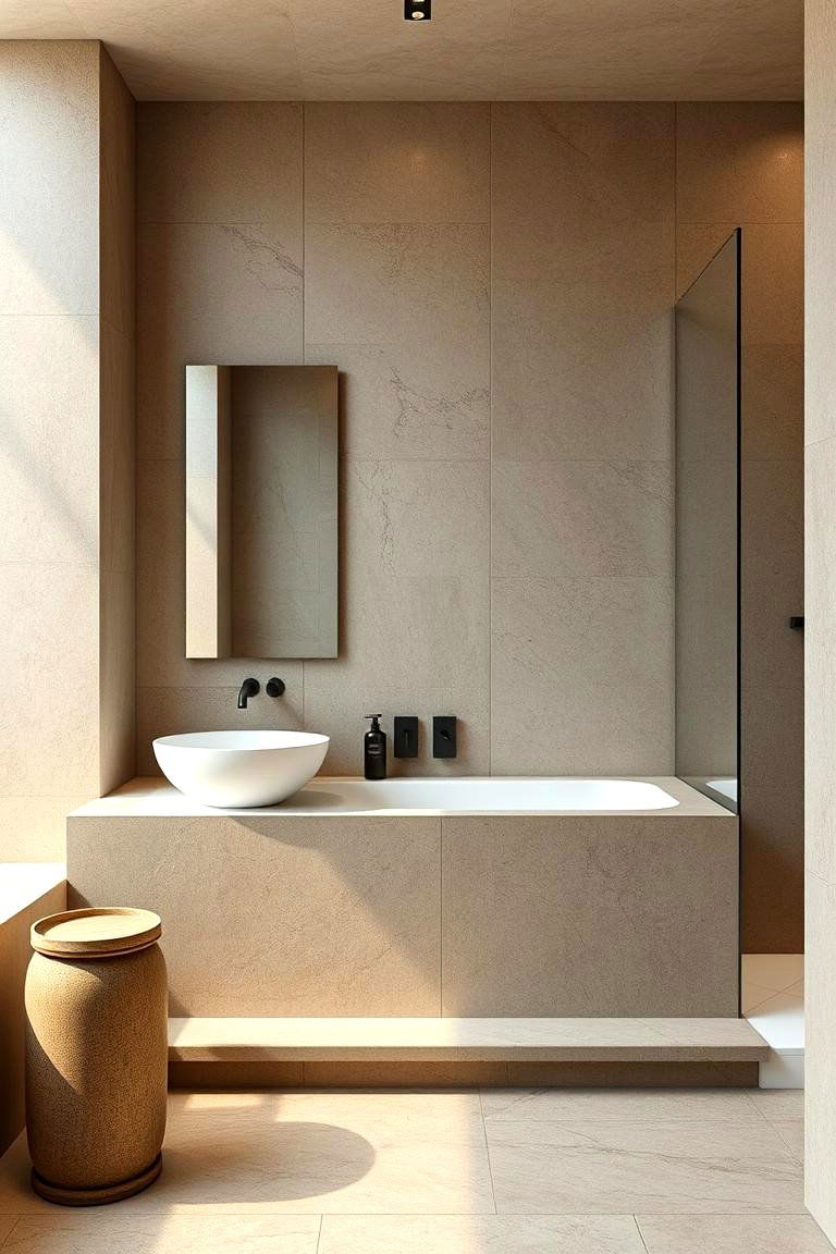 Natural Stone Surfaces - 24 Tropical Bathroom Ideas