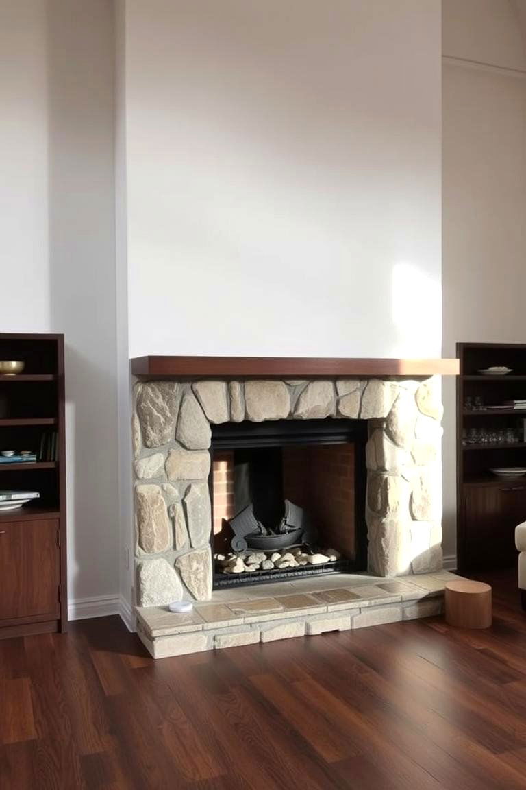 Natural Stone Surround Design - 24 Scandinavian Fireplace Ideas