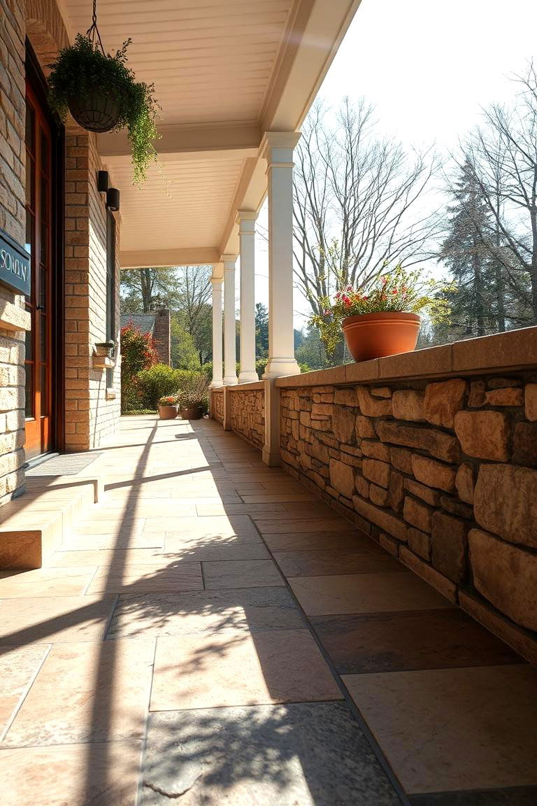 Natural Stone Tile Flooring - 24 Porch Flooring Options