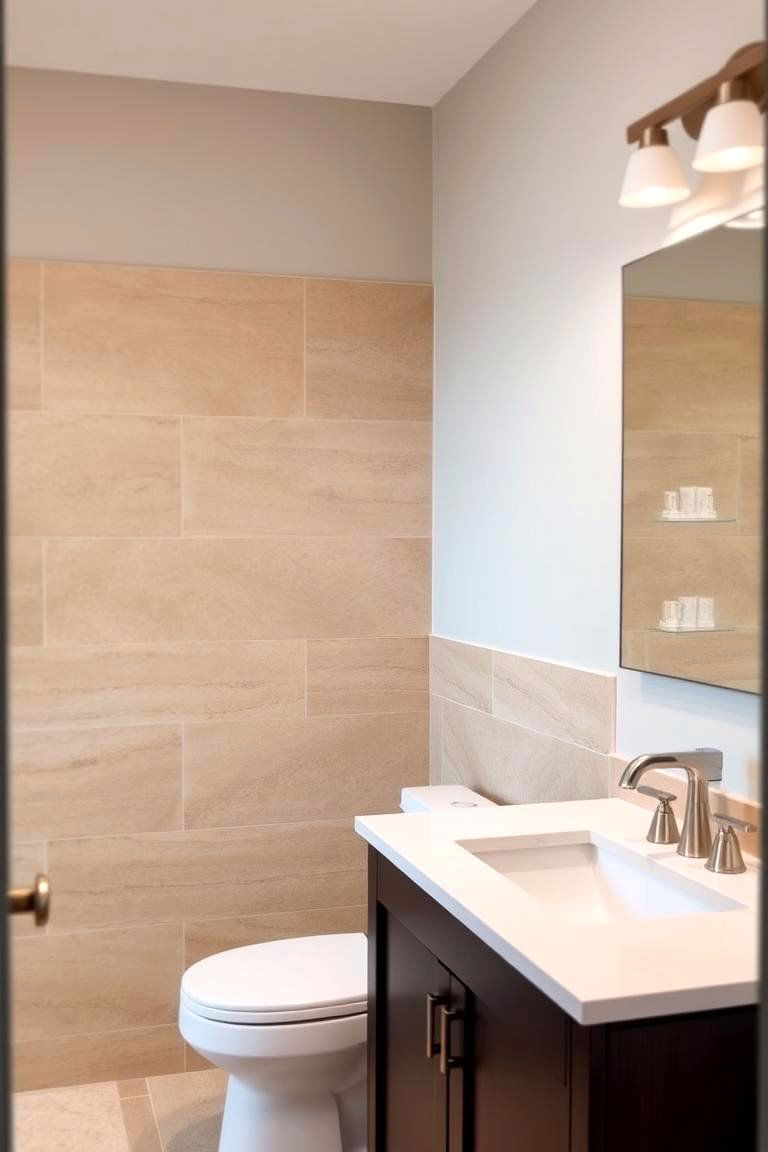 Natural Stone Tiles for a Spa Like Ambiance - 24 Half-wall Tile Bathroom Ideas