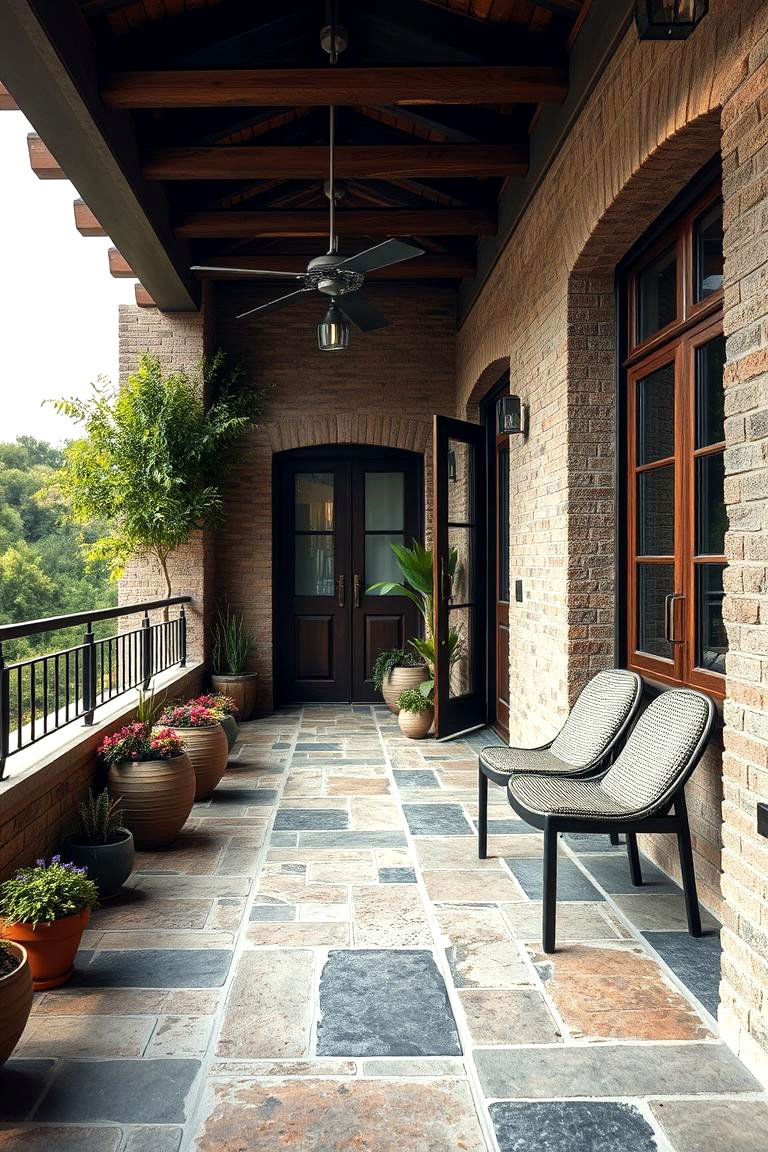 Natural Stone Tiles - 24 Balcony Tiles Ideas