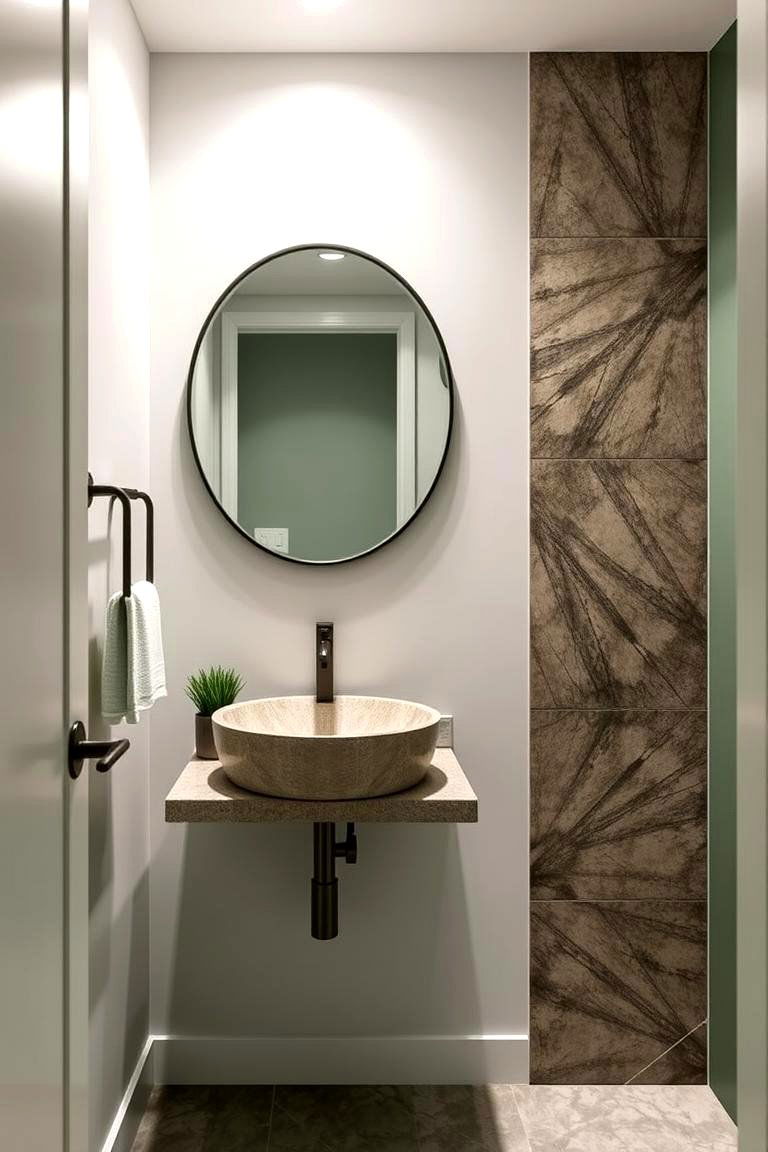 Natural Stone Touch - 24 Green Powder Room Ideas