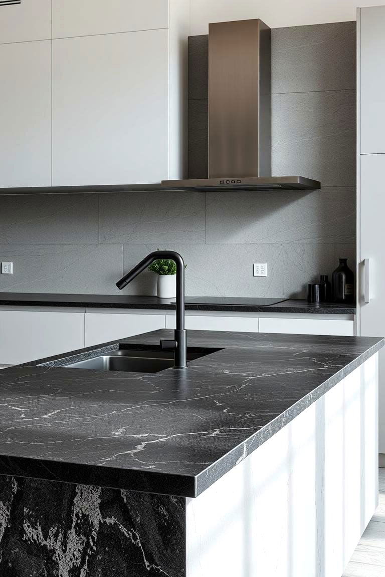 Natural Stone Variation - 24 Black Kitchen Countertops
