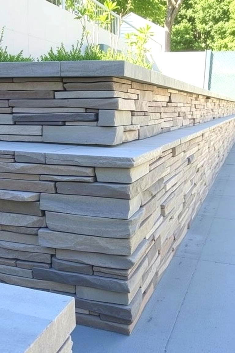 Natural Stone Veneer Retaining Wall - 24 Natural Rock Retaining Wall Ideas