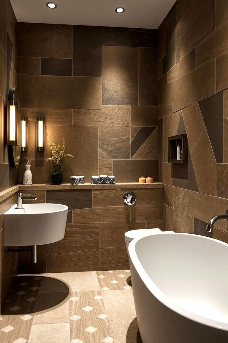 Natural Stone Wainscoting - 24 Bathroom Wainscoting Ideas