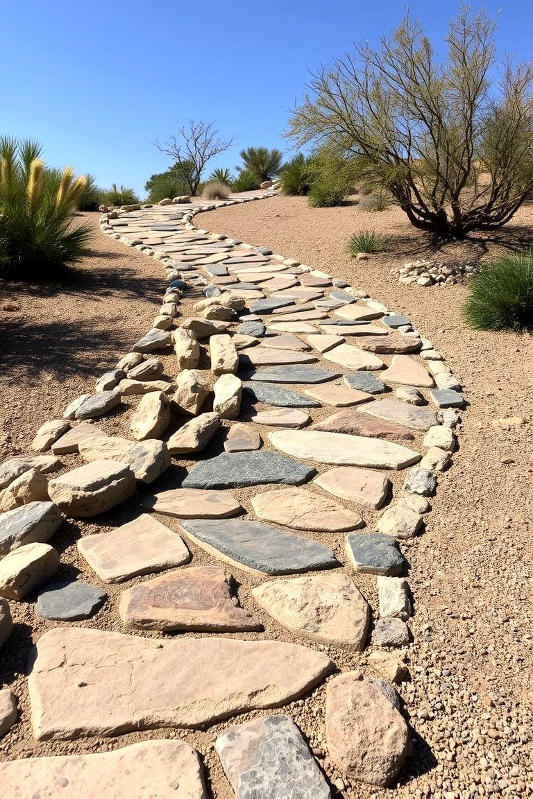 Natural Stone Walkway - 24 Desert Landscape Ideas