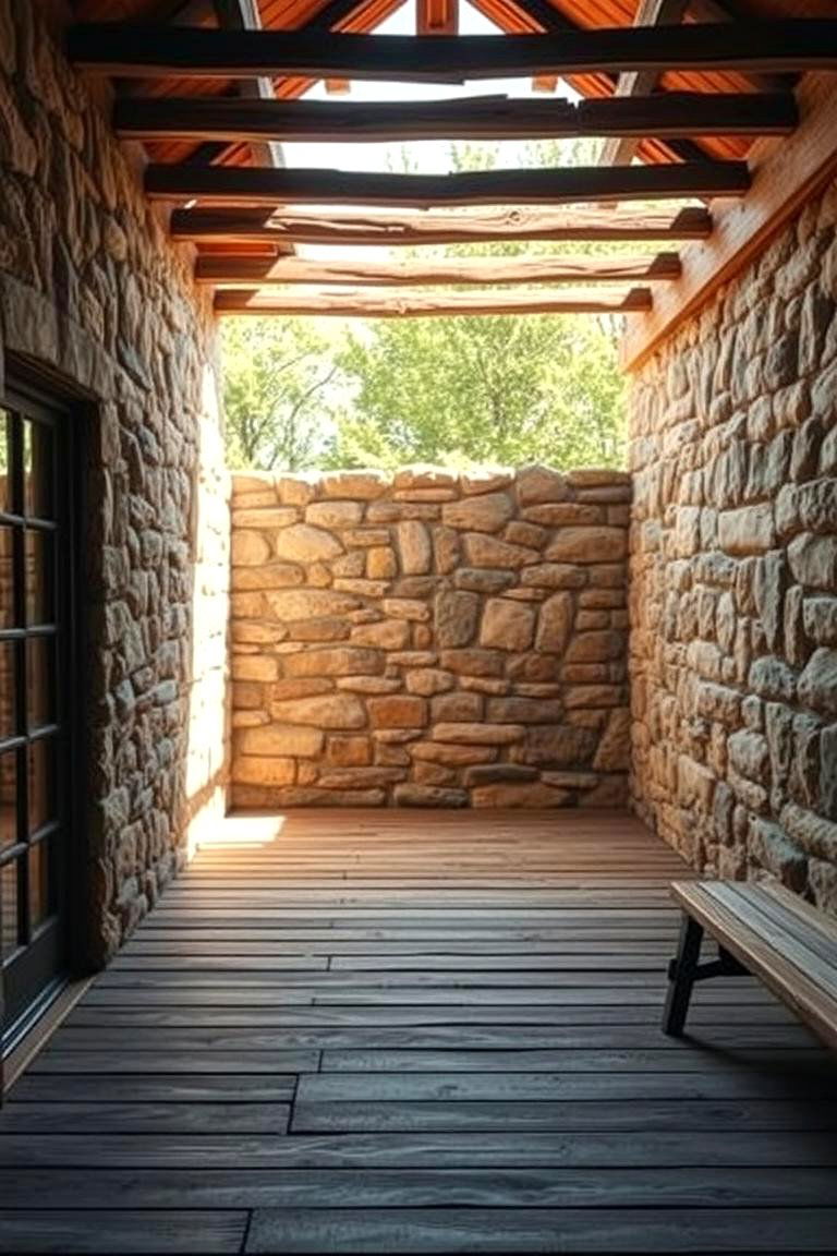 Natural Stone Walls - 24 Deck Privacy Ideas