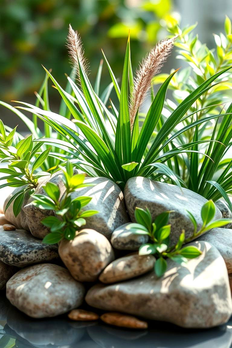 Natural Stone and Plant Centerpiece - 24 Centerpiece Ideas