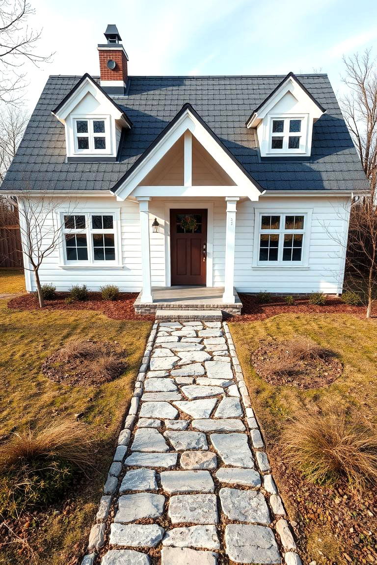 Natural Stone for Pathways and Landscaping - 24 Scandinavian House Exterior Ideas