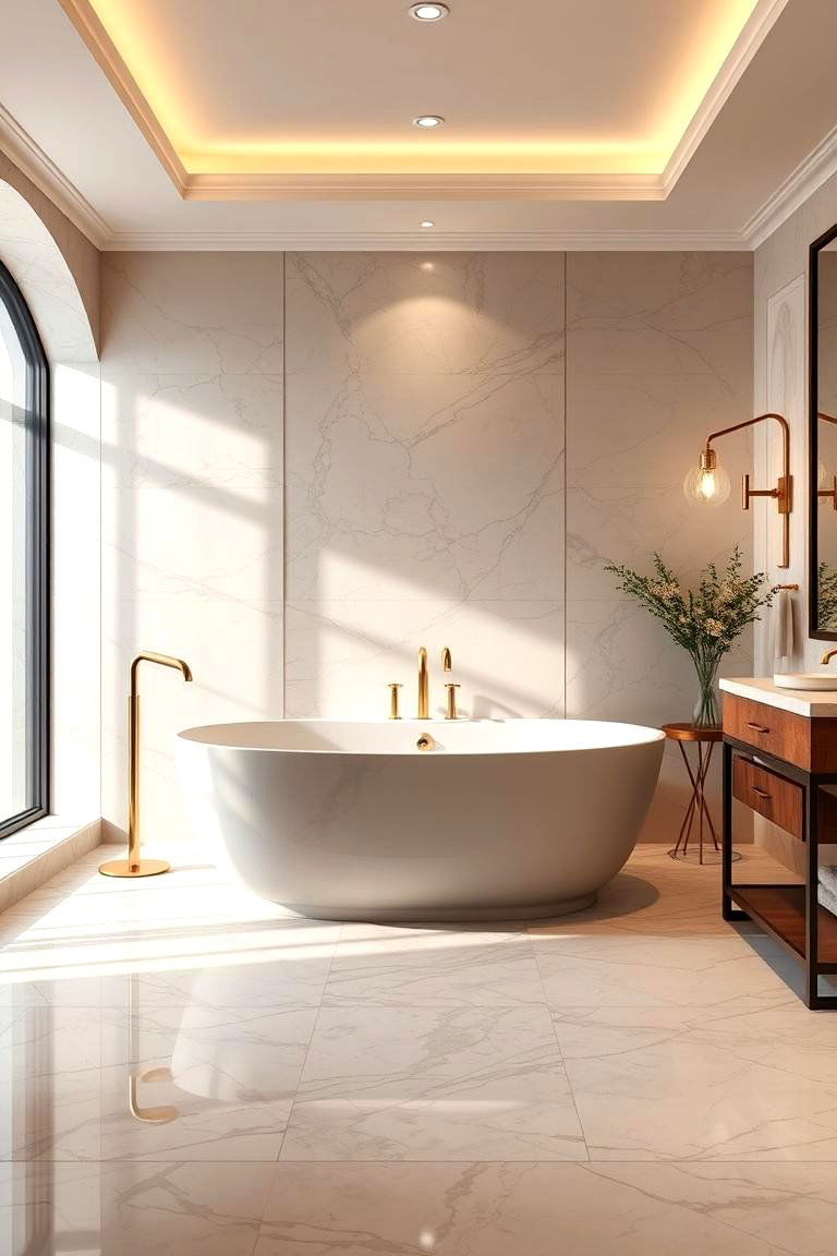 Natural Stone - 24 Bathroom Flooring Ideas