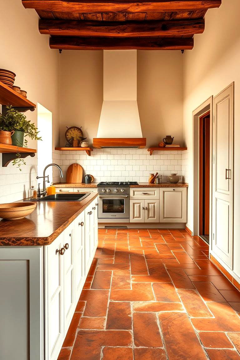 Natural Terracotta Flooring - 24 Southwestern Kitchen Ideas