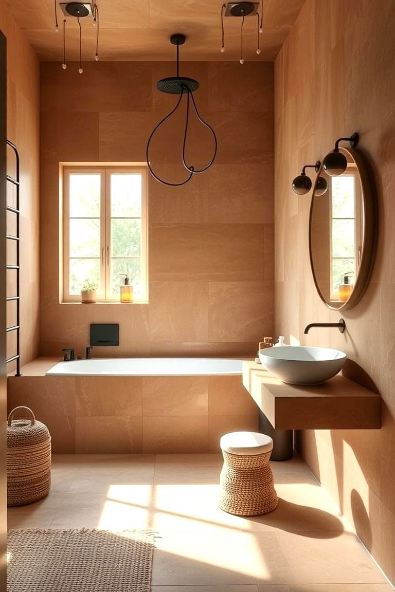 Natural Terracotta Harmony - 24 Terracotta Bathroom Ideas