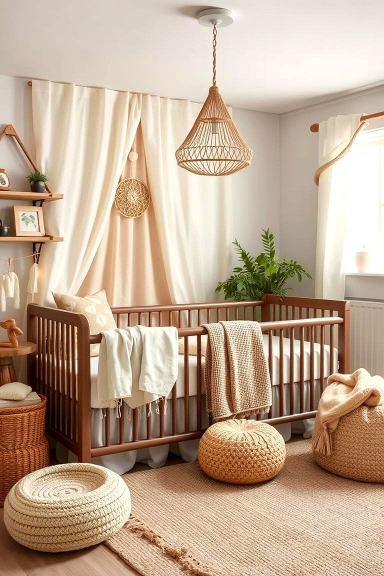 Natural Texture and Cozy Layers - 24 Farmhouse Nursery Ideas
