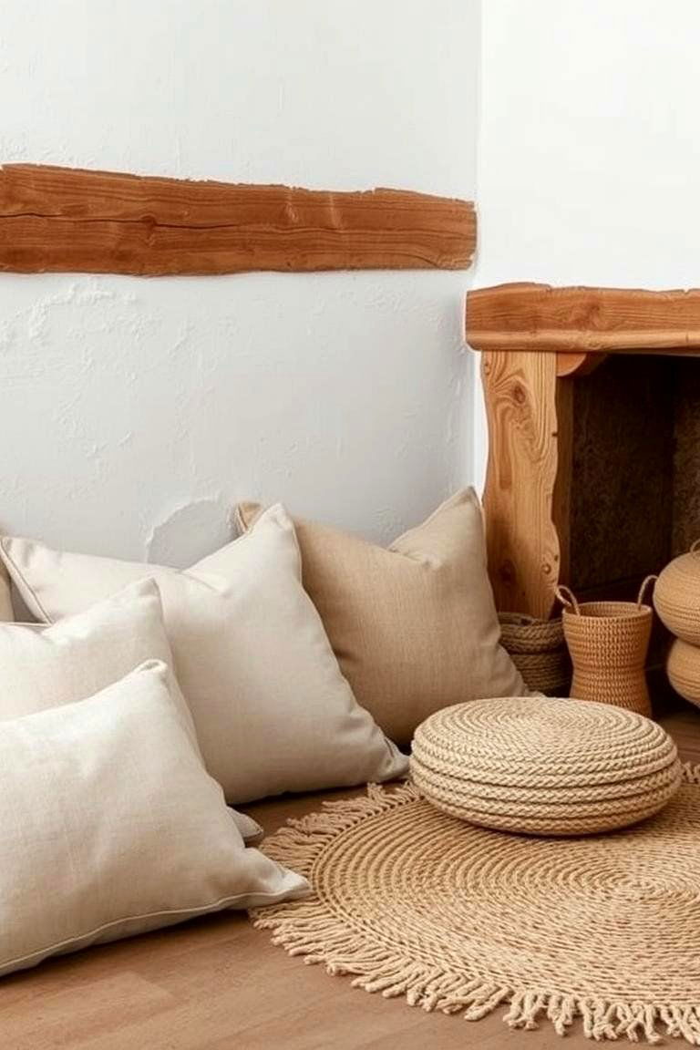 Natural Textures and Fabrics - 24 Rustic Living Room Ideas