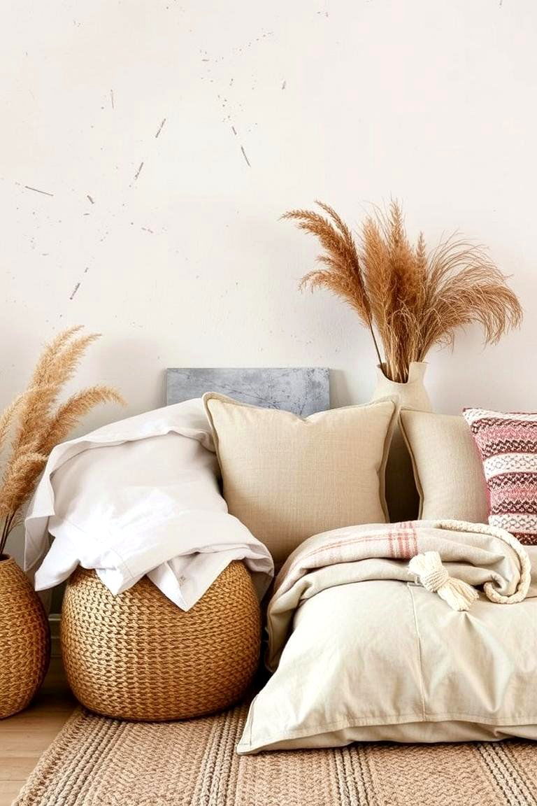Natural Textures and Organic Patterns - 24 Boho Farmhouse Decor Ideas