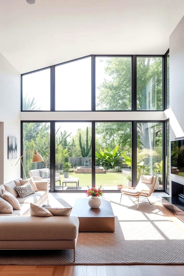 Natural Window Wall - 24 Living Room Accent Wall Ideas