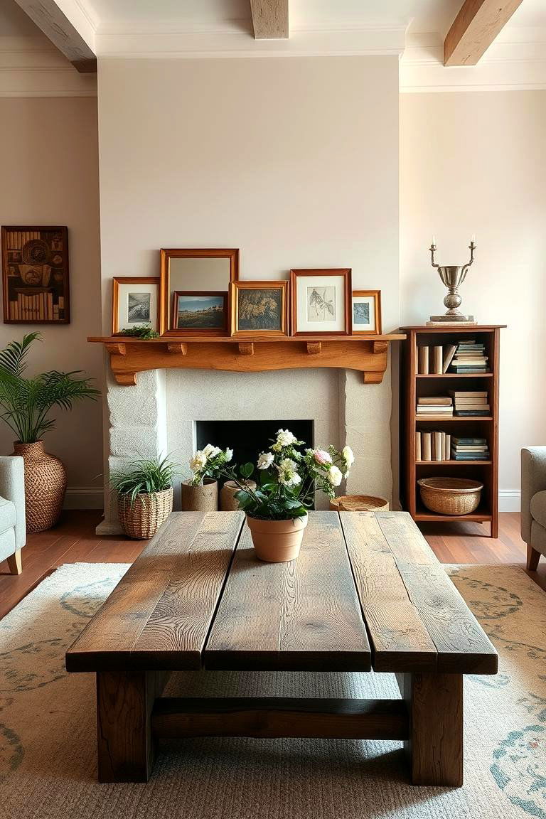 Natural Wood Accents - 24 Shabby-chic Style Living Room Ideas