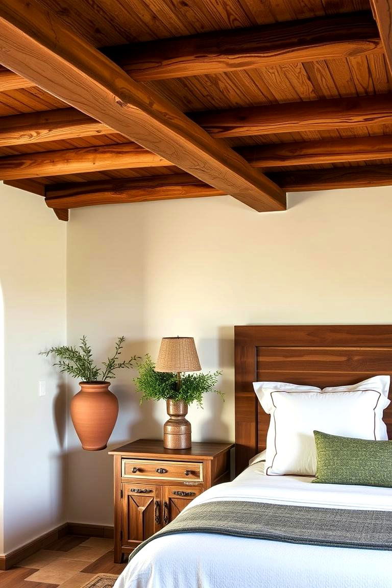 Natural Wood Accents - 24 Mediterranean Bedroom Ideas